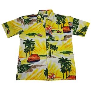 Grandeur Mens XL Tropical Motorcycle Hawaiian Shirt Short Sleeve Biker Resort